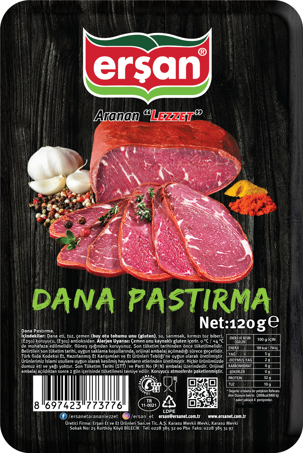 Di̇li̇mli̇ Seçme Pastırma 120 Gr
