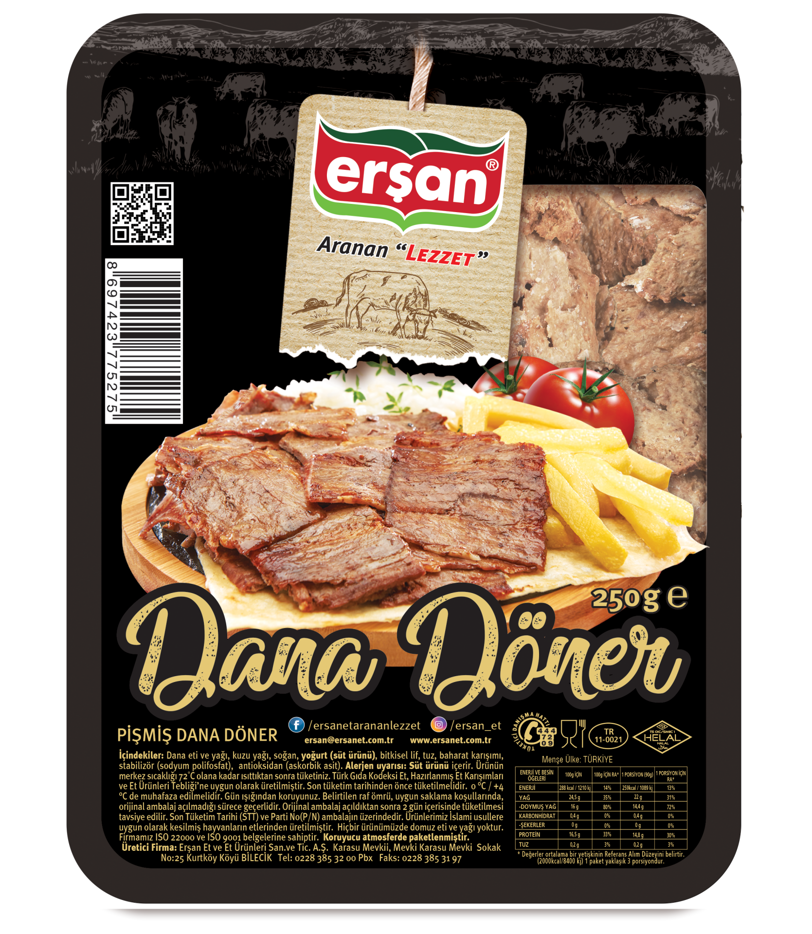Pi̇şmi̇ş Dana Döner 250 GR
